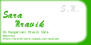 sara mravik business card